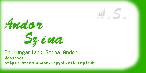 andor szina business card